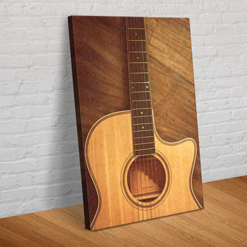 Guitar Sepia Canvas Wall Art