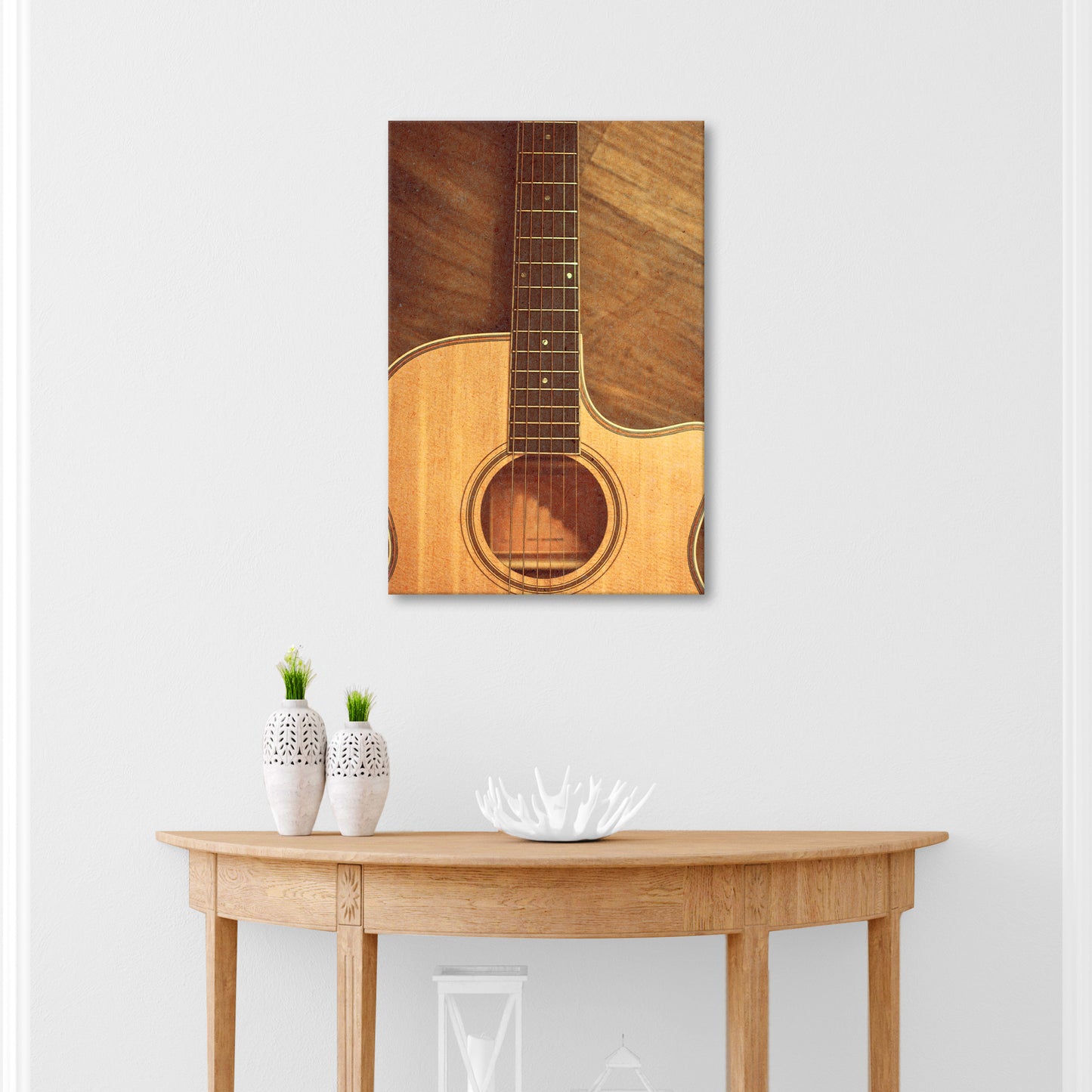 Guitar Sepia Canvas Wall Art  Style 1 - Image by Tailored Canvases