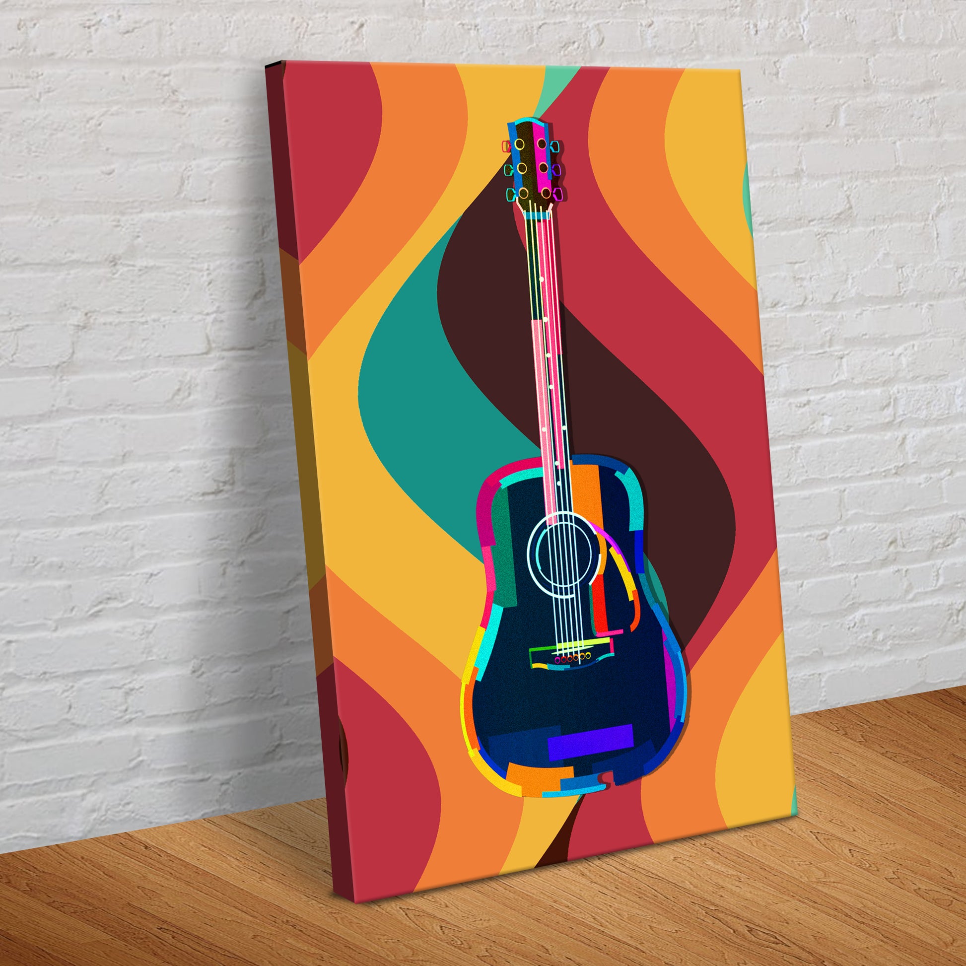 Guitar Retro Canvas Wall Art - Image by Tailored Canvases