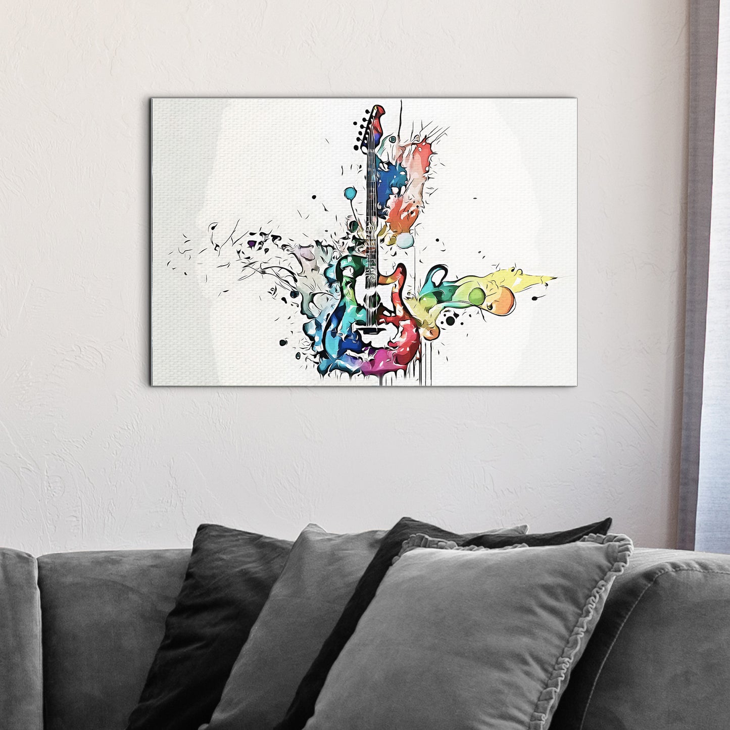 Guitar Abstract Canvas Wall Art Style 2 - Image by Tailored Canvases