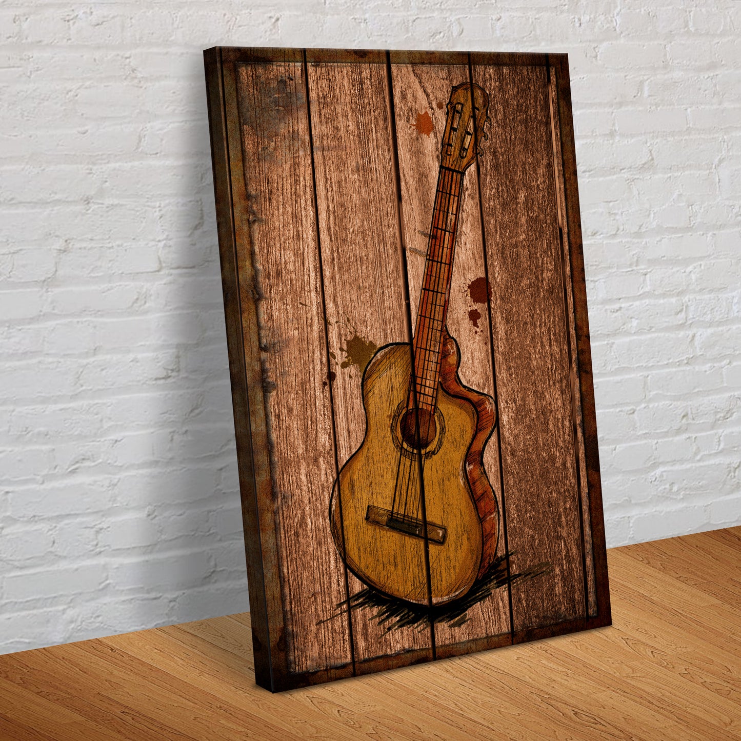 Guitar Rustic Canvas Wall Art - Image by Tailored Canvases