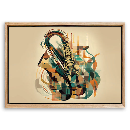 Save 33% When You Add A Frame To Your 36x24 Saxophone Abstract Wall Art Canvas Now