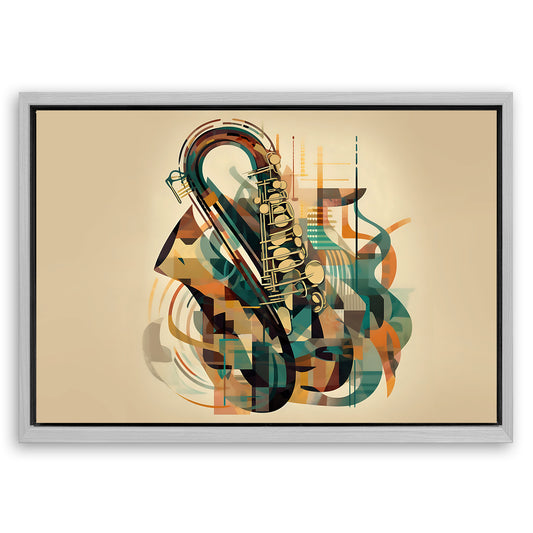 Save 33% When You Add A Frame To Your 18x12 Saxophone Abstract Wall Art Canvas Now
