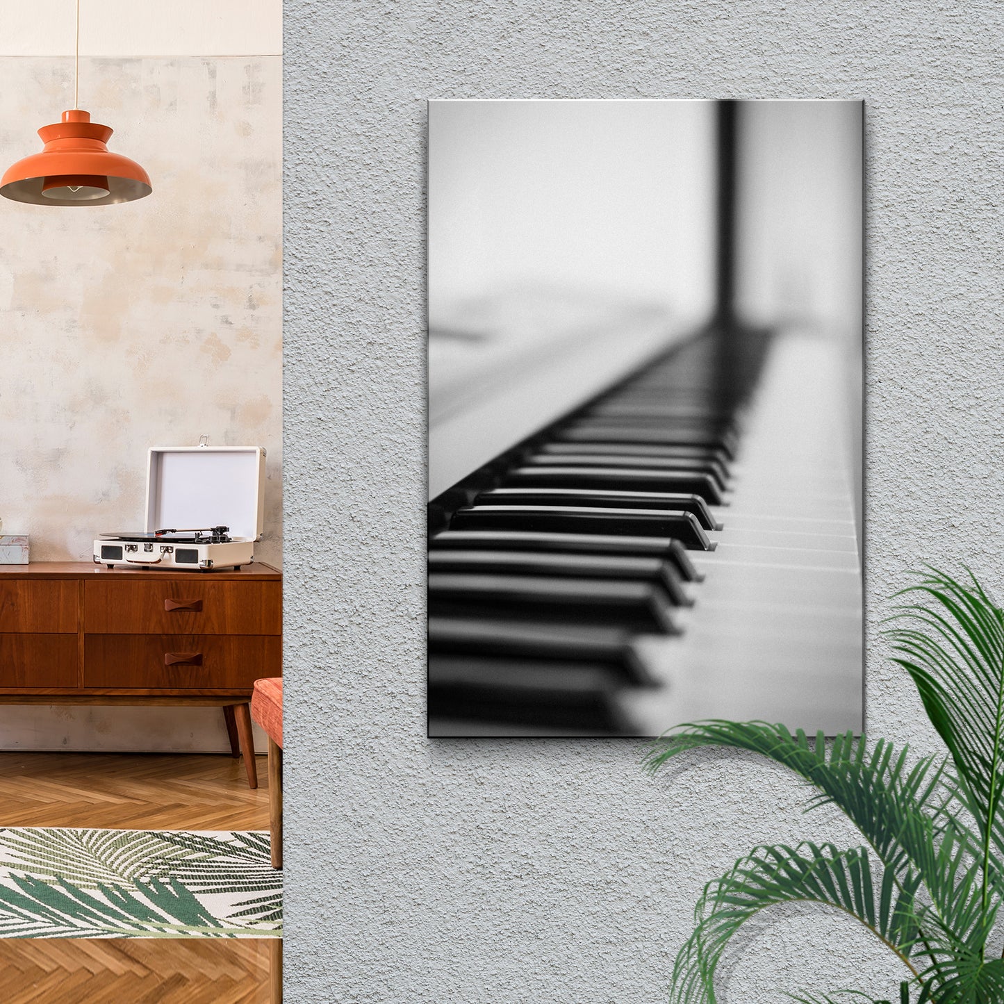 Piano Monochrome Canvas Wall Art Style 2 - Image by Tailored Canvases