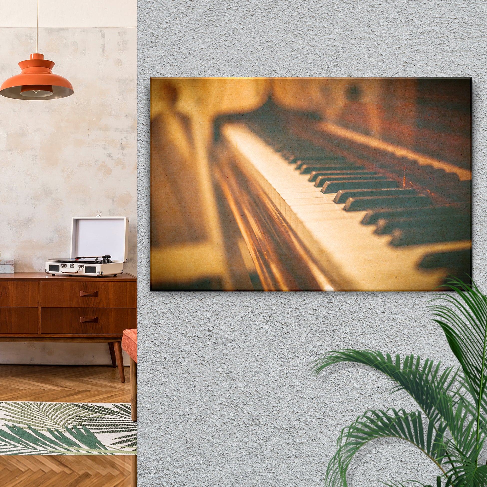 Piano Sepia Canvas Wall Art Style 1 - Image by Tailored Canvases