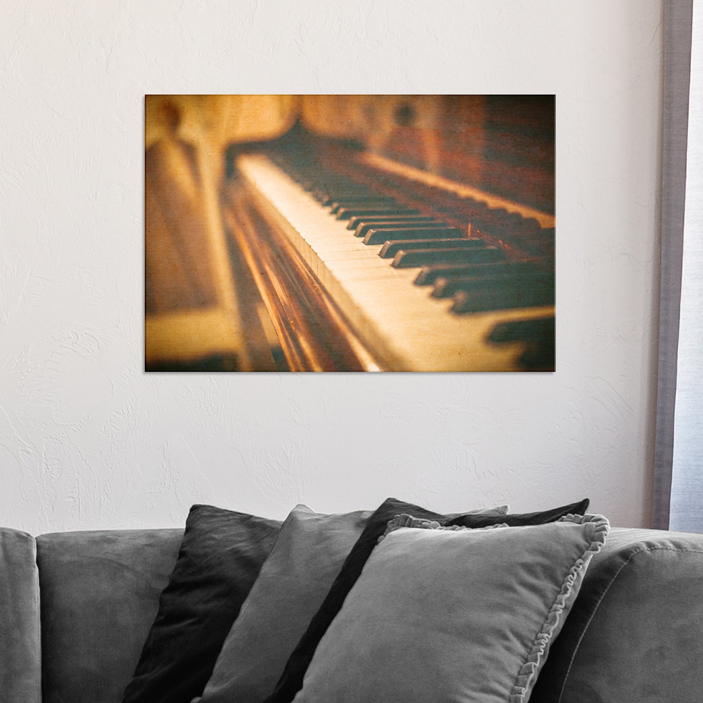 Piano Sepia Canvas Wall Art Style 2 - Image by Tailored Canvases