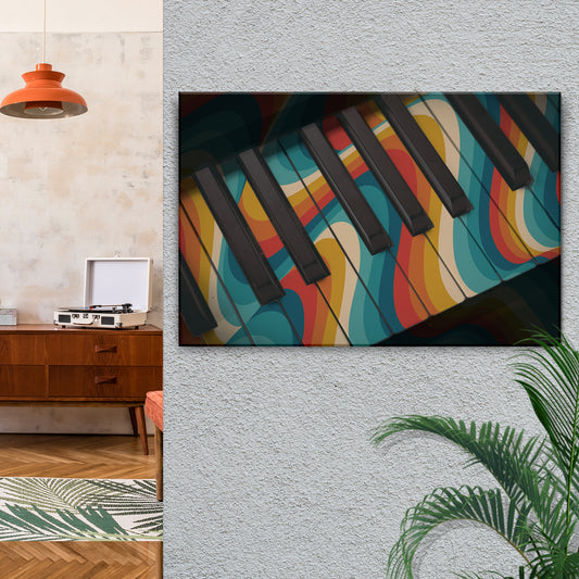 Piano Retro Canvas Wall Art - Image by Tailored Canvases