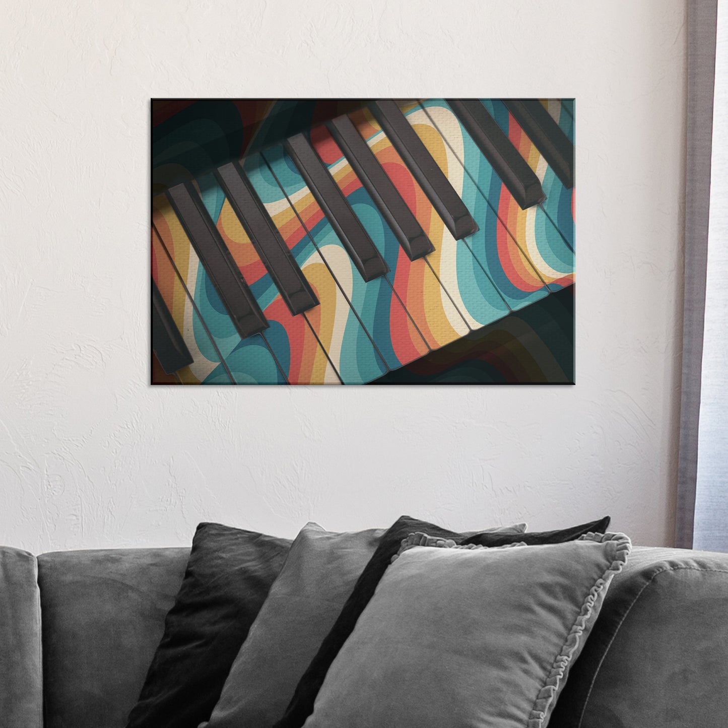 Piano Retro Canvas Wall Art Style 2 - Image by Tailored Canvases