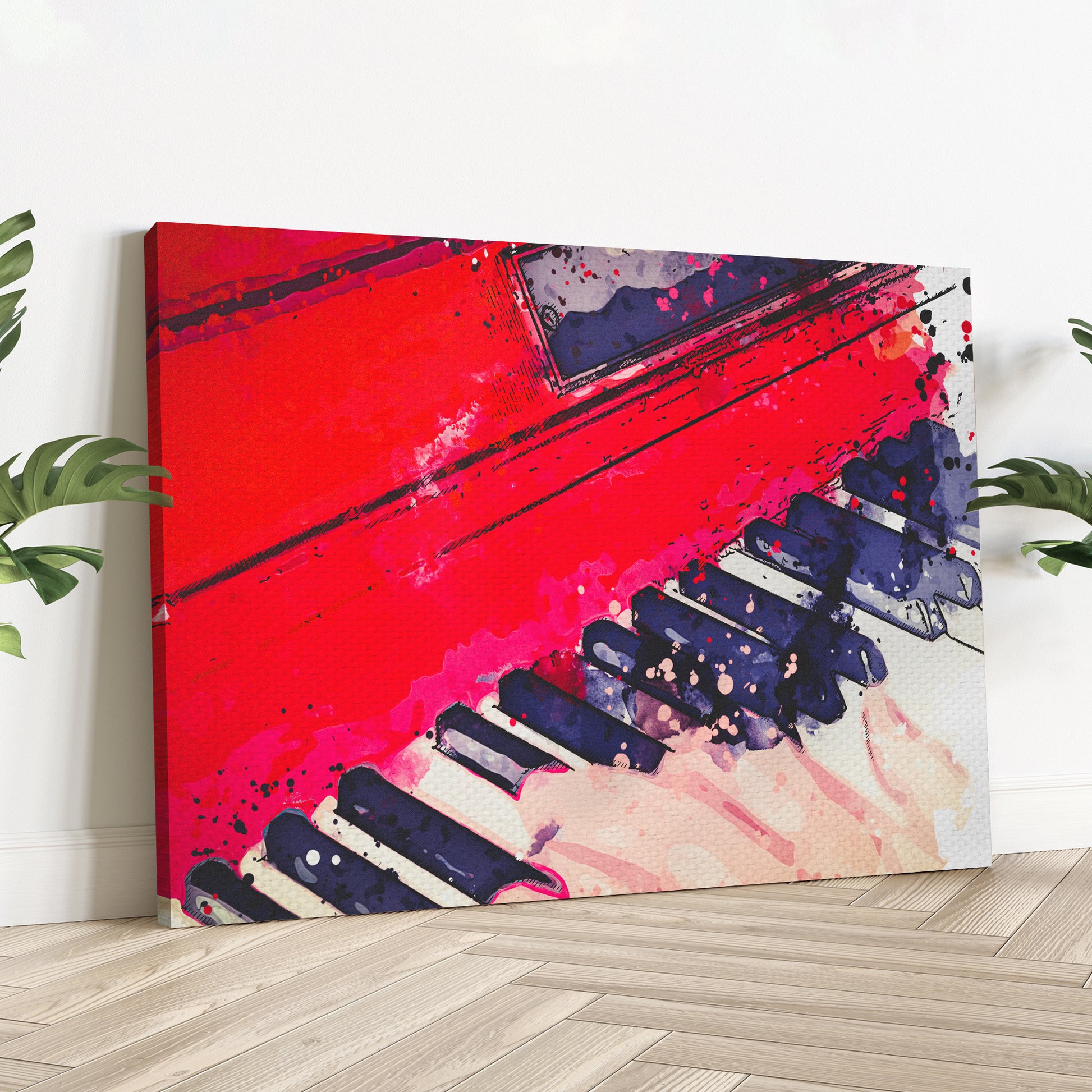 Piano Watercolor Canvas Wall Art - Image by Tailored Canvases