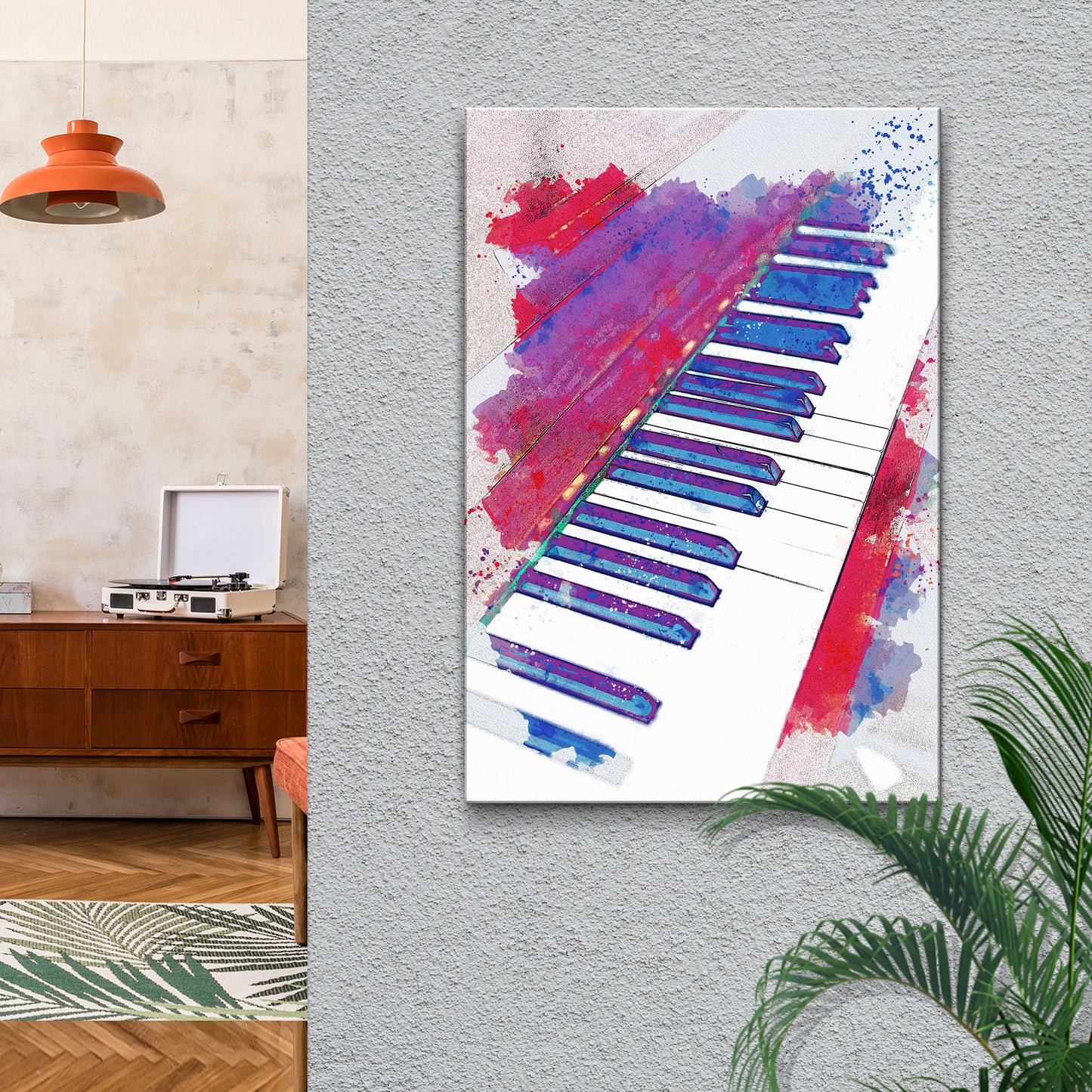 Piano Abstract Canvas Wall Art Style 1 - Image by Tailored Canvases