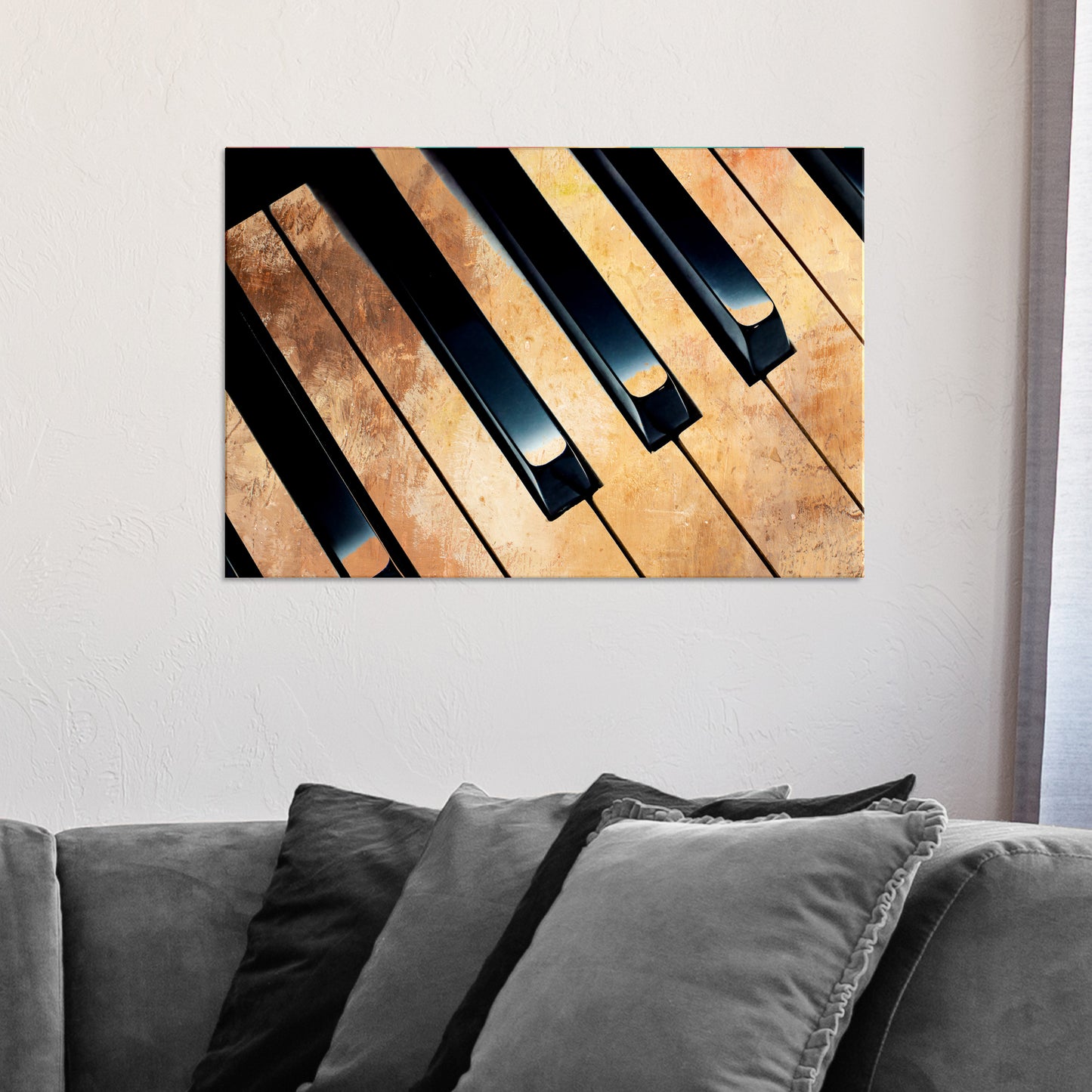 Piano Rustic Canvas Wall Art Style 2 - Image by Tailored Canvases