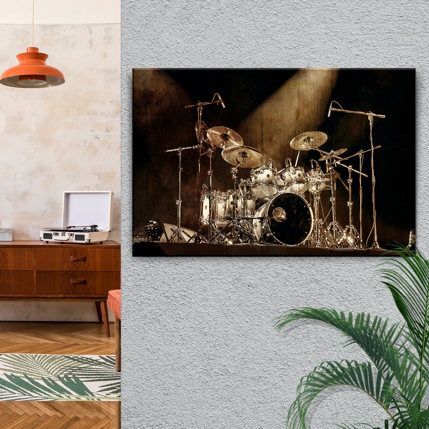 Drums Rustic Canvas Wall Art Style 1 - Image by Tailored Canvases