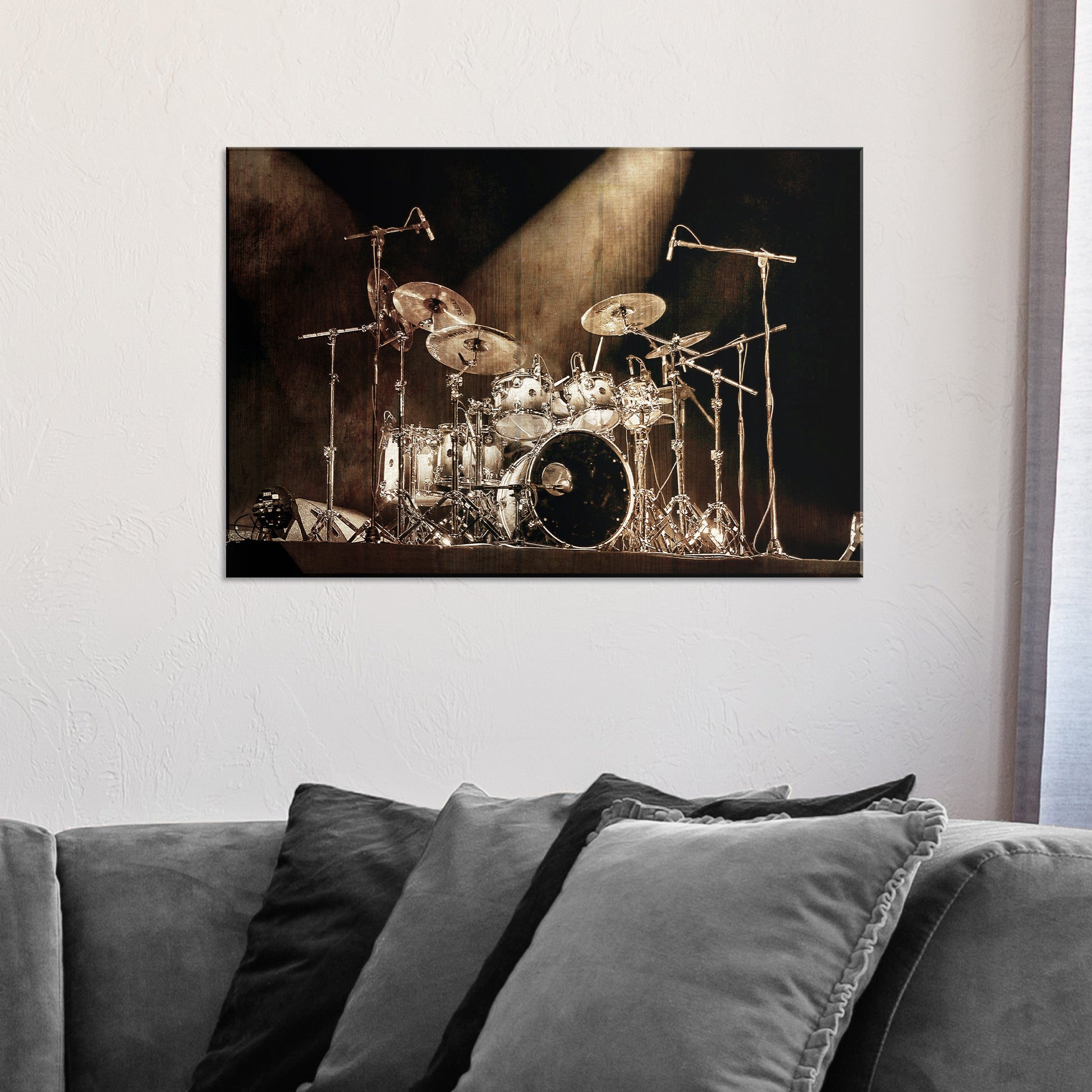 Drums Rustic Canvas Wall Art Style 2 - Image by Tailored Canvases