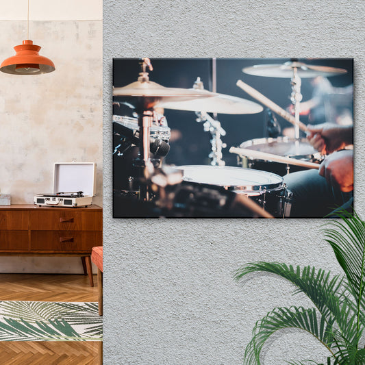 Drums Playing Canvas Wall Art - Image by Tailored Canvases