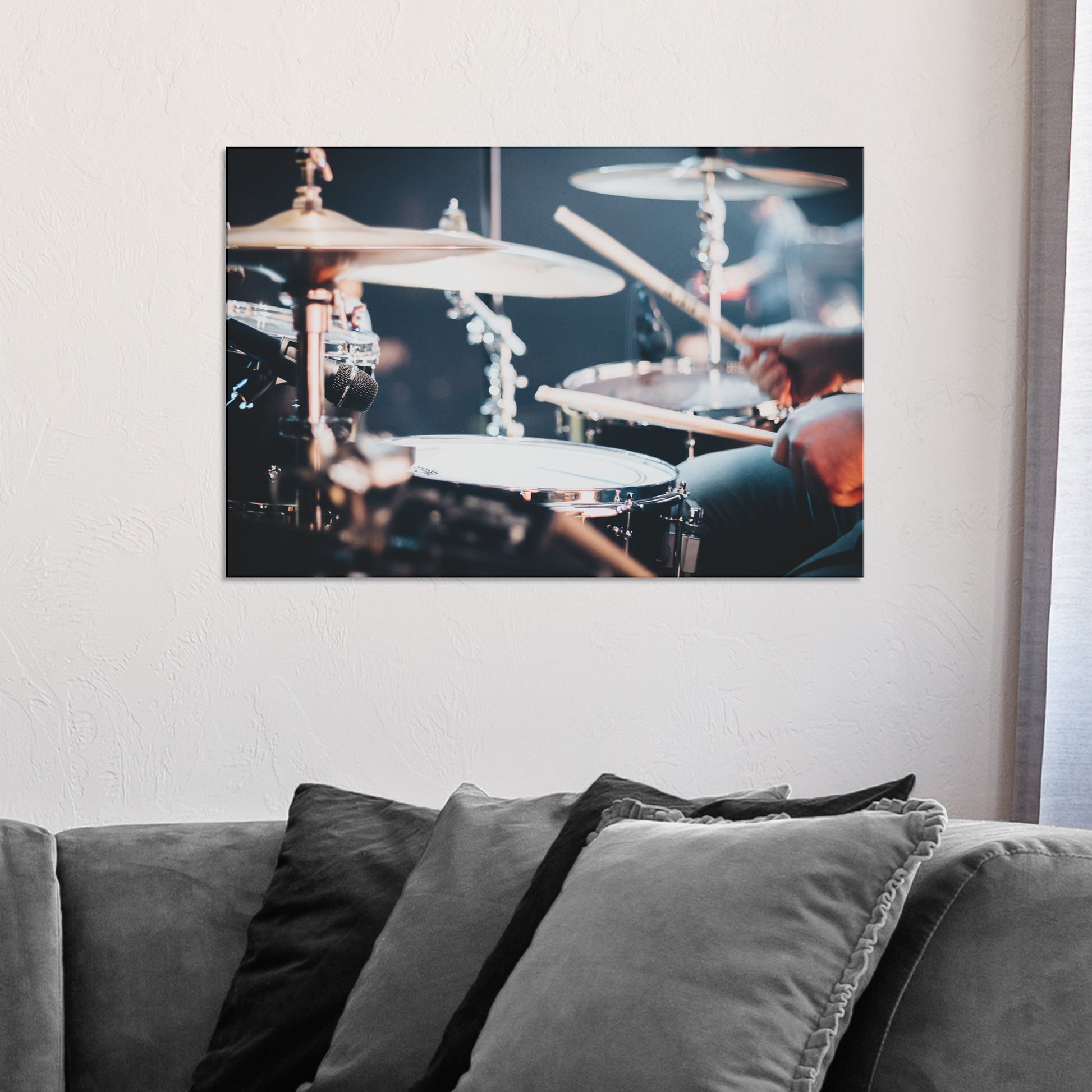 Drums Playing Canvas Wall Art Style 2 - Image by Tailored Canvases