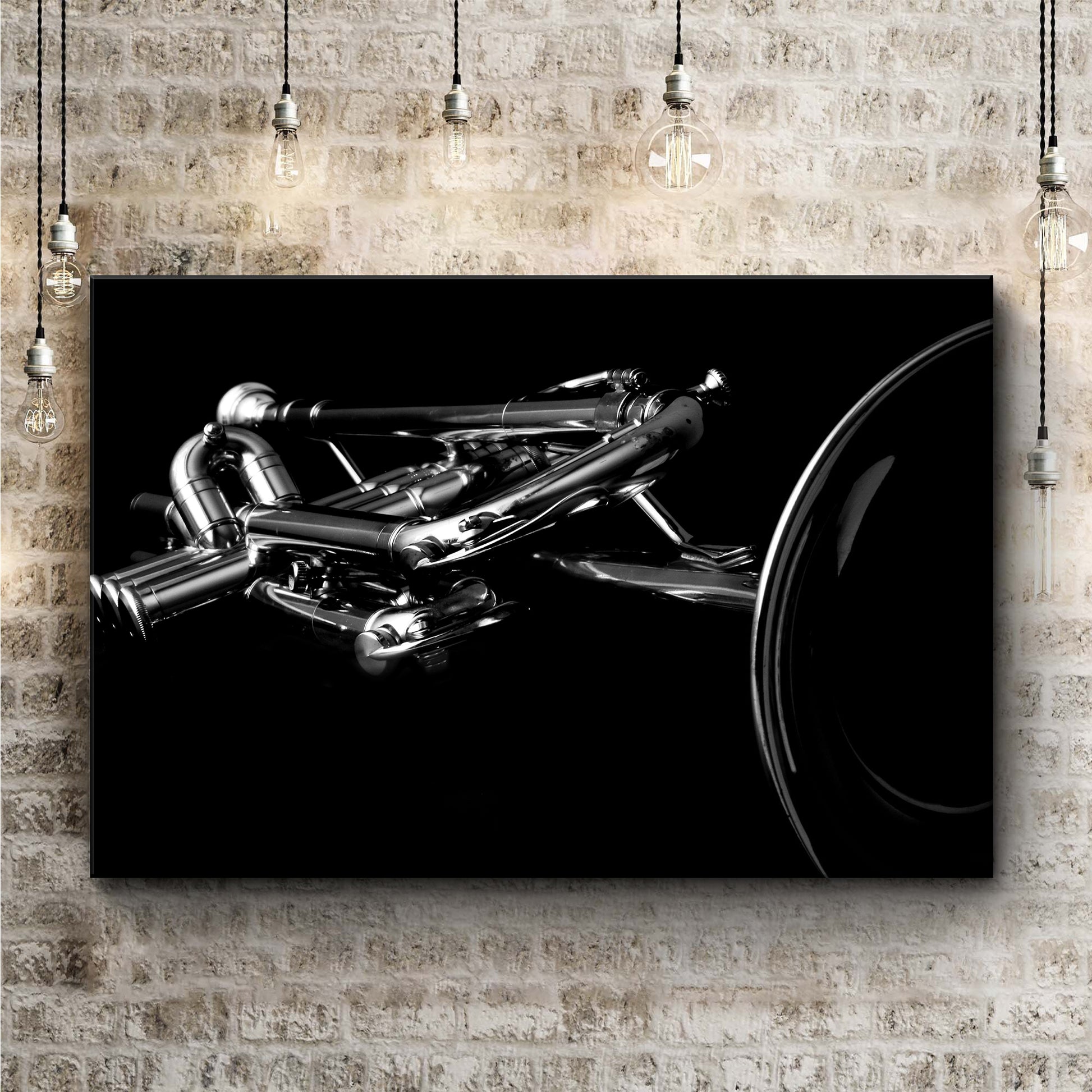 Trumpet Monochrome Canvas Wall Art Style 1 - Image by Tailored Canvases