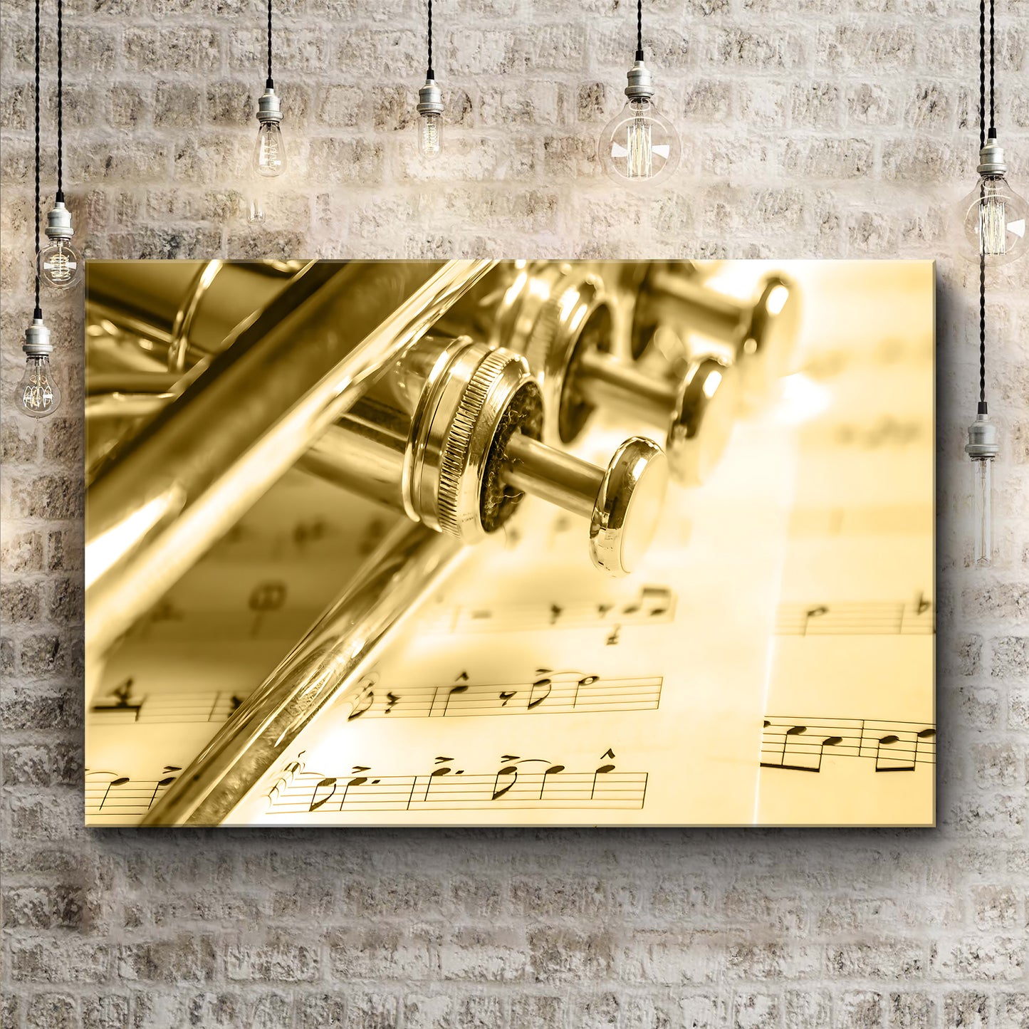 Trumpet Sepia Canvas Wall Art Style 2 - Image by Tailored Canvases