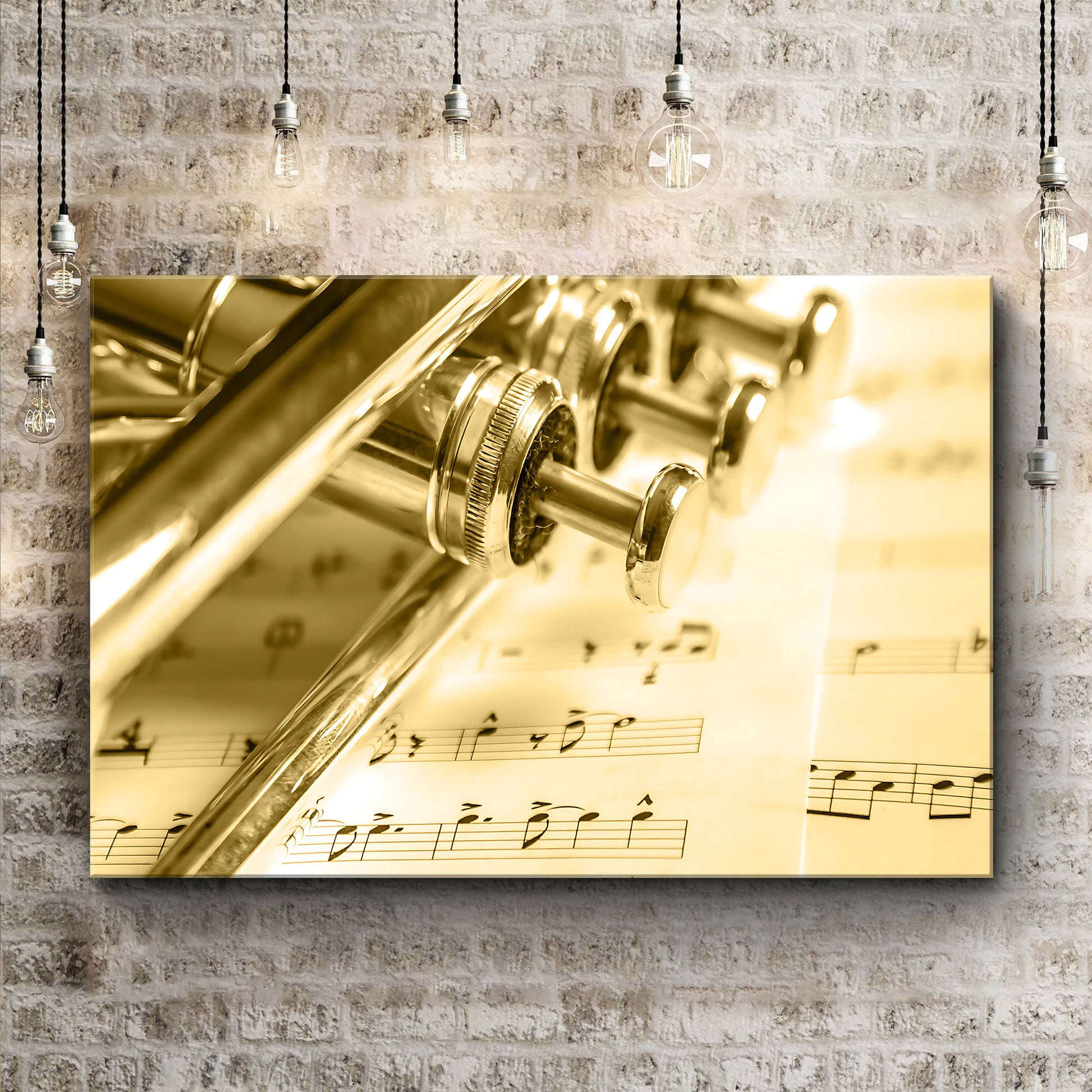 Trumpet Sepia Canvas Wall Art Style 2 - Image by Tailored Canvases