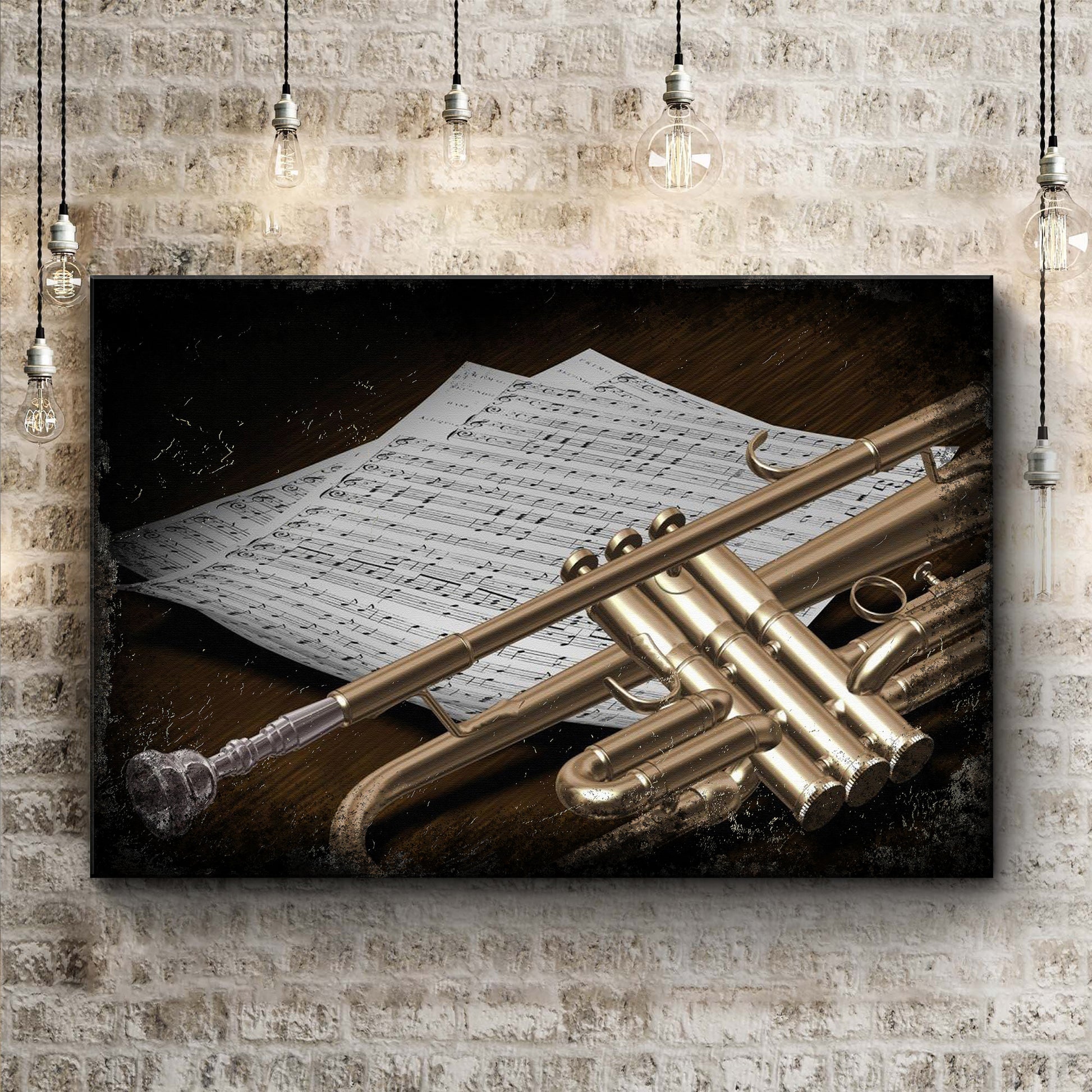 Trumpet Grunge Canvas Wall Art Style 1 - Image by Tailored Canvases