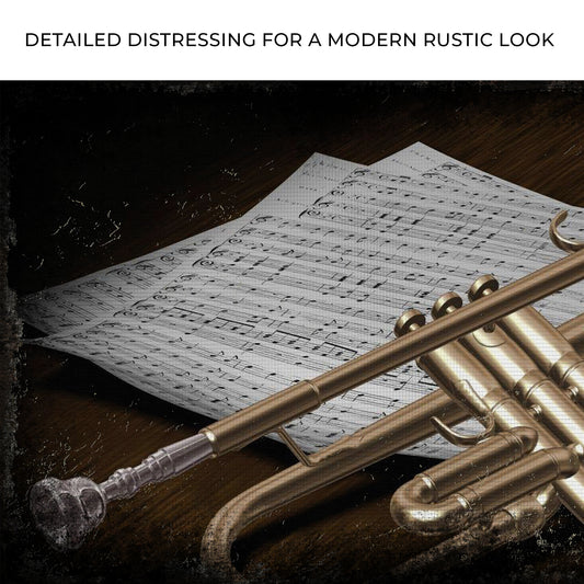 Trumpet Grunge Canvas Wall Art Zoom - Image by Tailored Canvases
