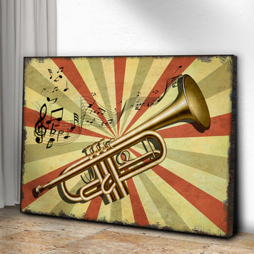 Trumpet Retro Canvas Wall Art