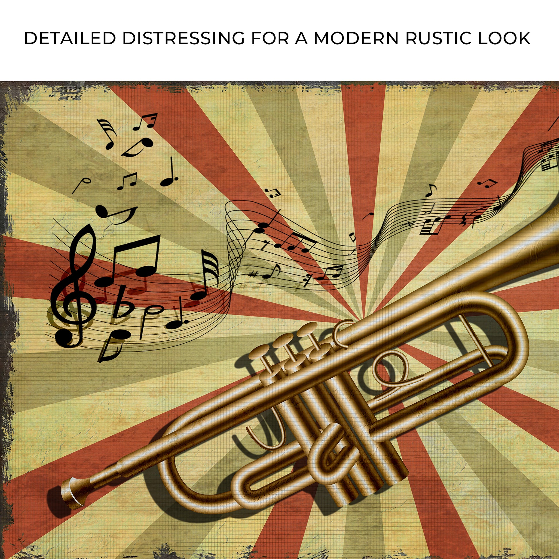 Trumpet Retro Canvas Wall Art Zoom - Image by Tailored Canvases