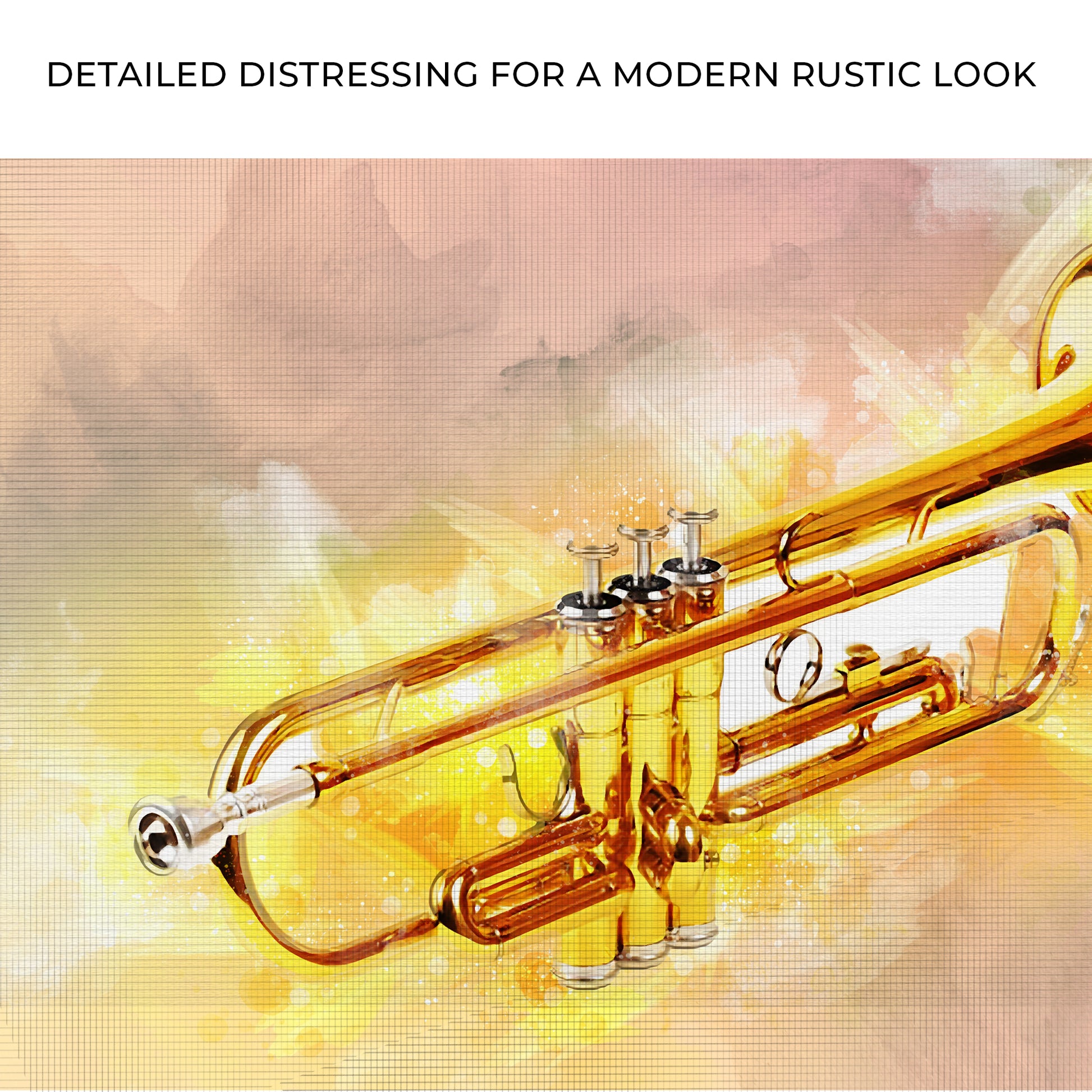 Trumpet Watercolor Canvas Wall Art Zoom - Image by Tailored Canvases