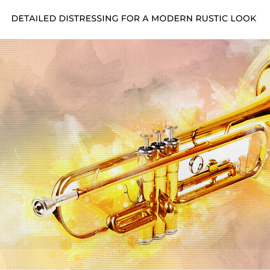 Trumpet Watercolor Canvas Wall Art Zoom - Image by Tailored Canvases