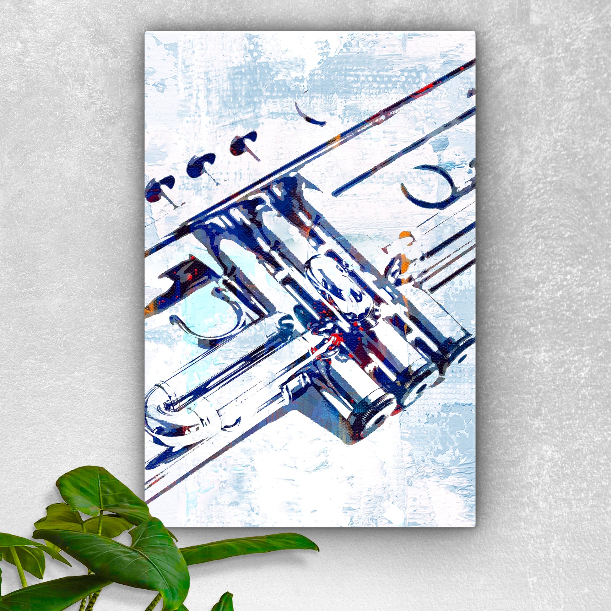 Trumpet Abstract Canvas Wall Art Style 2 - Image by Tailored Canvases