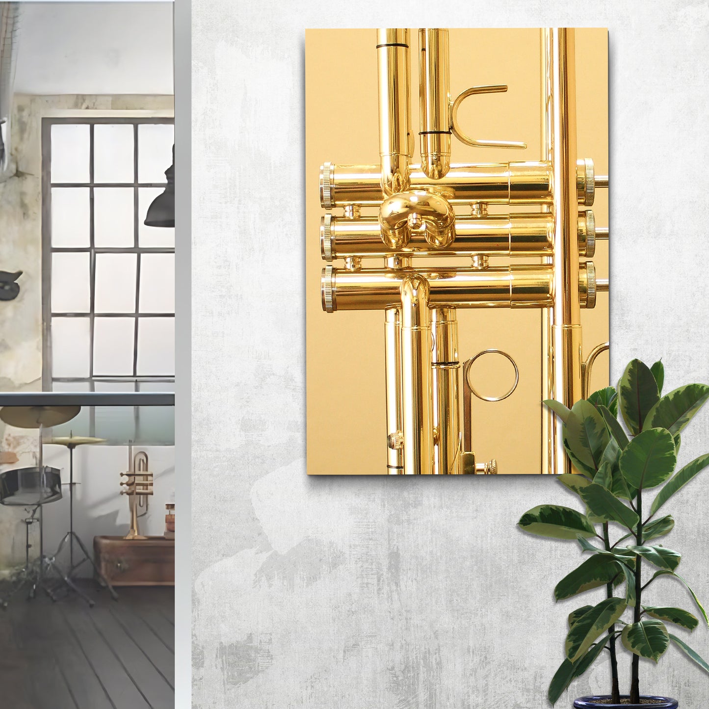Trumpet Up Close Canvas Wall Art Style 1 - Image by Tailored Canvases