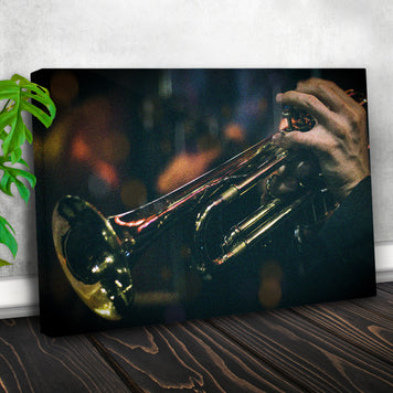 Trumpet Playing Canvas Wall Art