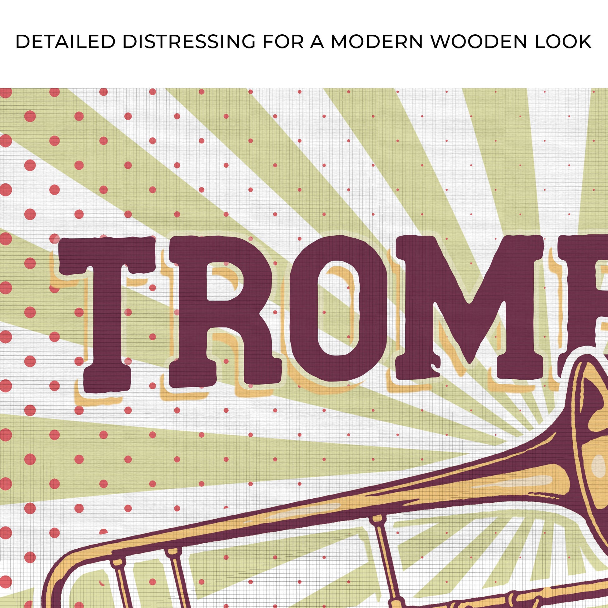 Trombone Retro Canvas Wall Art Zoom - Image by Tailored Canvases