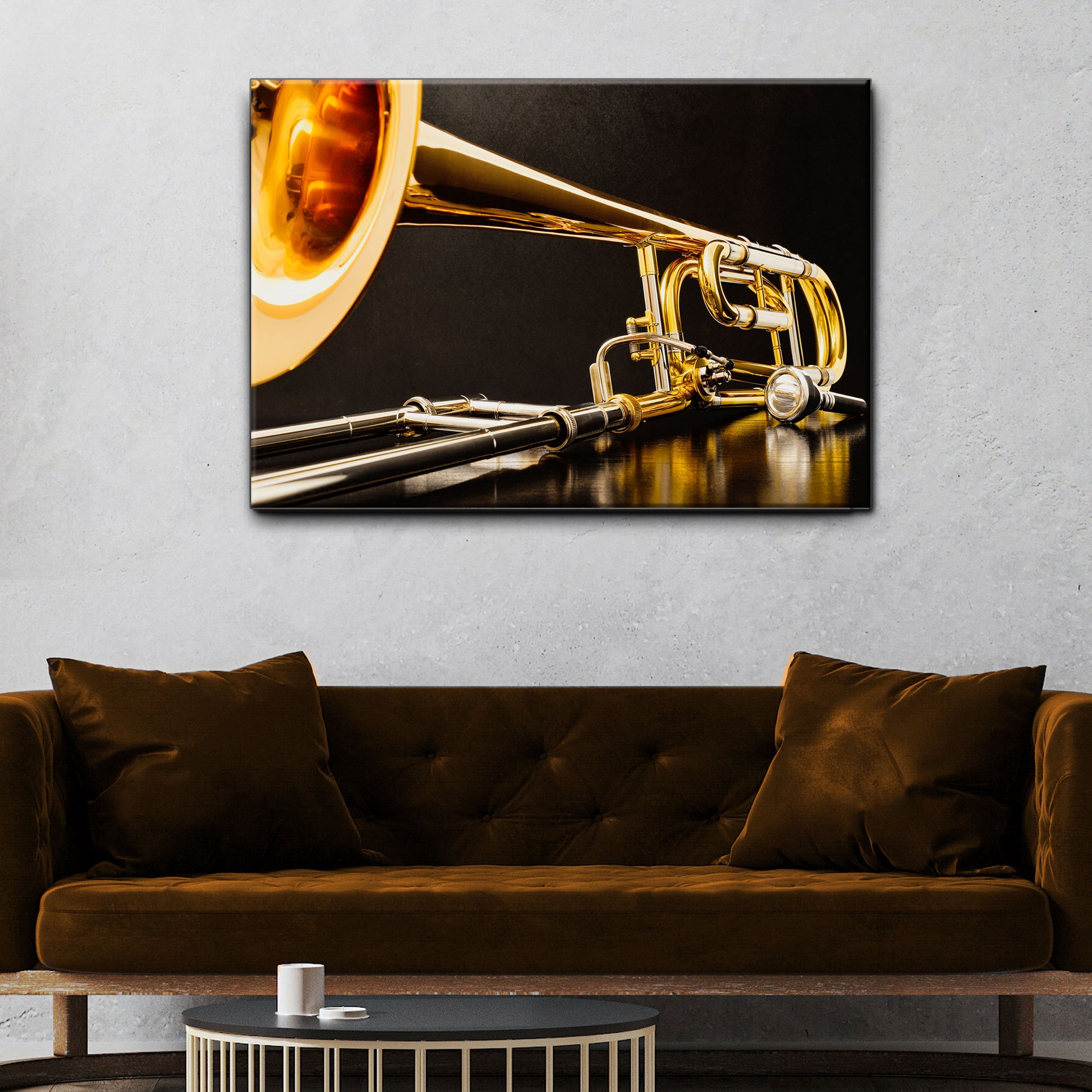 Trombone Modern Canvas Wall Art Style 2 - Image by Tailored Canvases