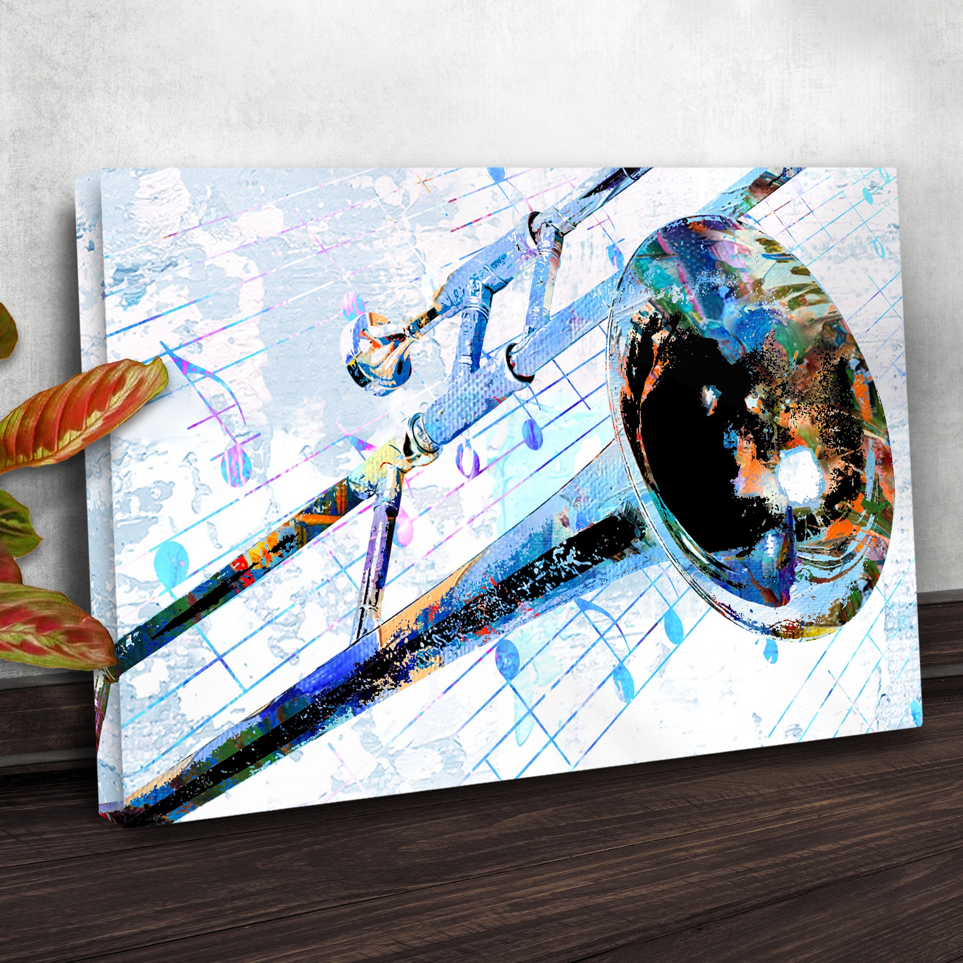Trombone Abstract Canvas Wall Art - Image by Tailored Canvases