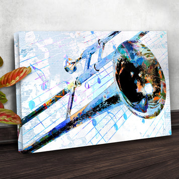 Trombone Abstract Canvas Wall Art