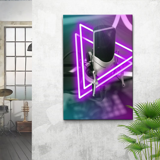 Music Equipment Microphone Modern Canvas Wall Art - Image by Tailored Canvases