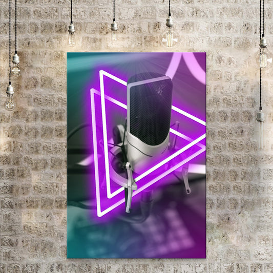Music Equipment Microphone Modern Canvas Wall Art Style 2 - Image by Tailored Canvases