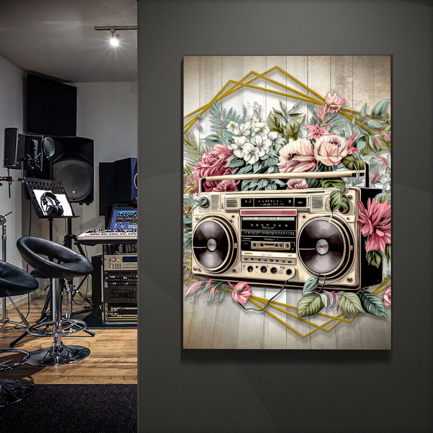 Music Equipment Boombox Rustic Canvas Wall Art  - Image by Tailored Canvases