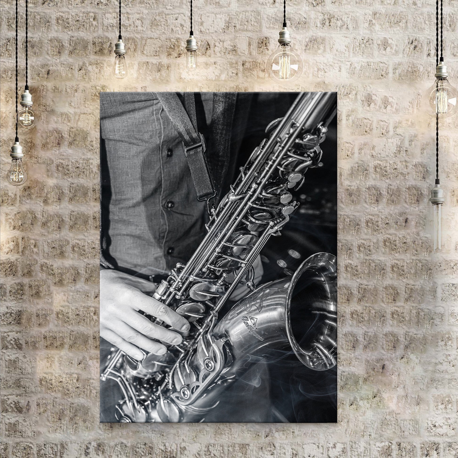 Music Genres Jazz Monochrome Canvas Wall Art Style 1 - Image by Tailored Canvases