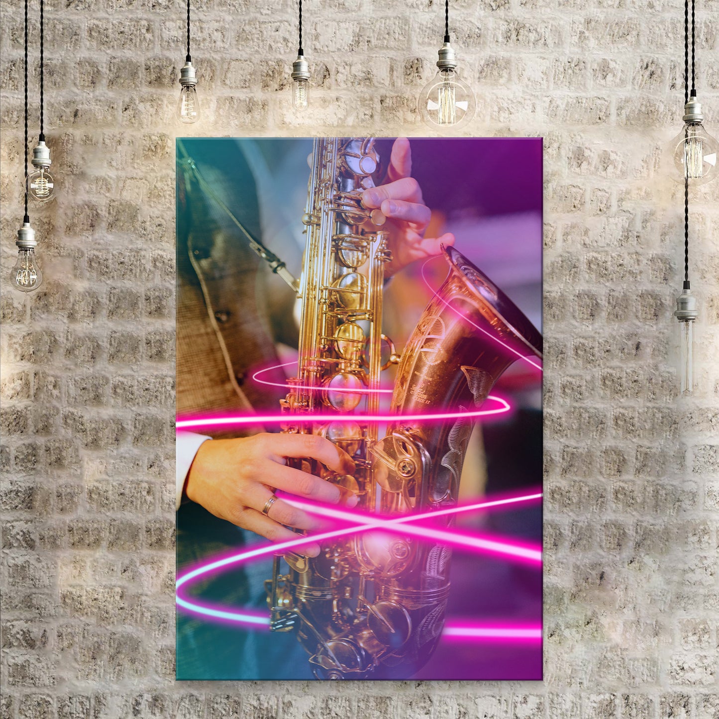 Music Genres Jazz Modern Canvas Wall Art Style 2 - Image by Tailored Canvases