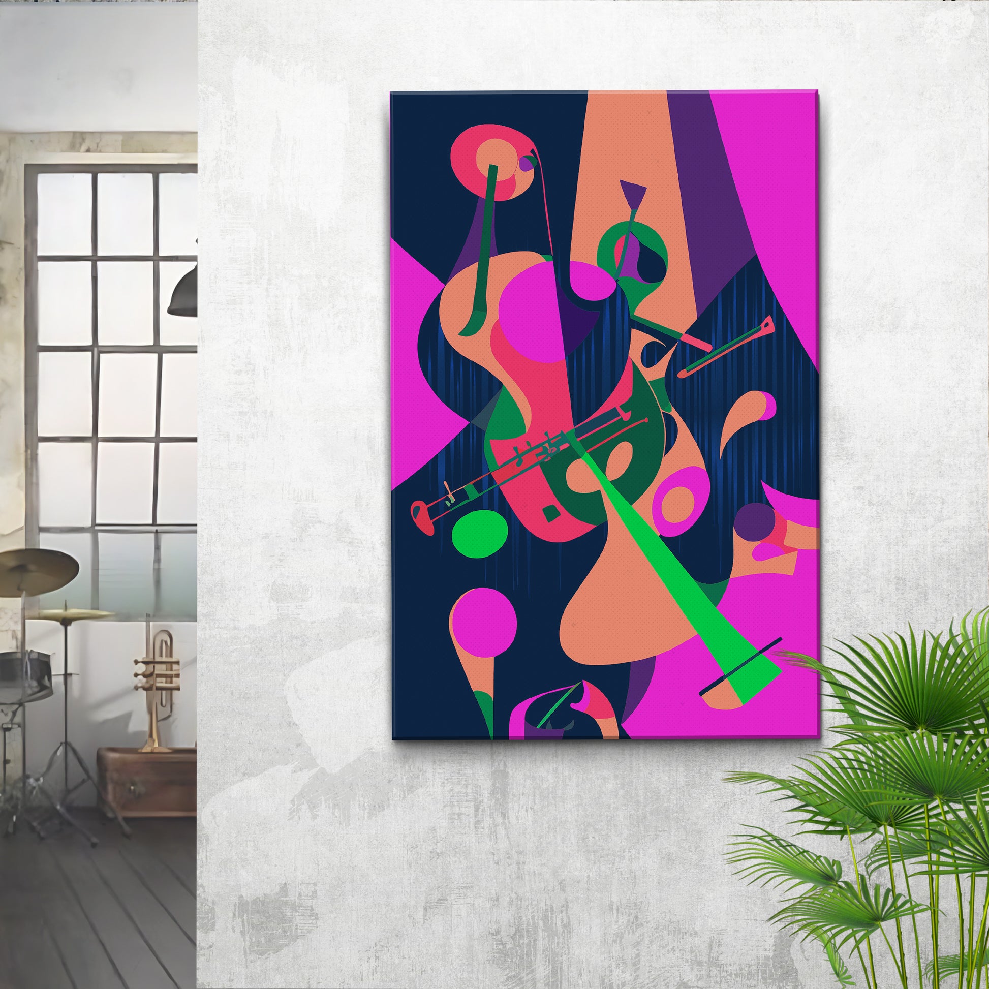 Music Genres Jazz Abstract Canvas Wall Art Style 1 - Imaged by Tailored Canvases