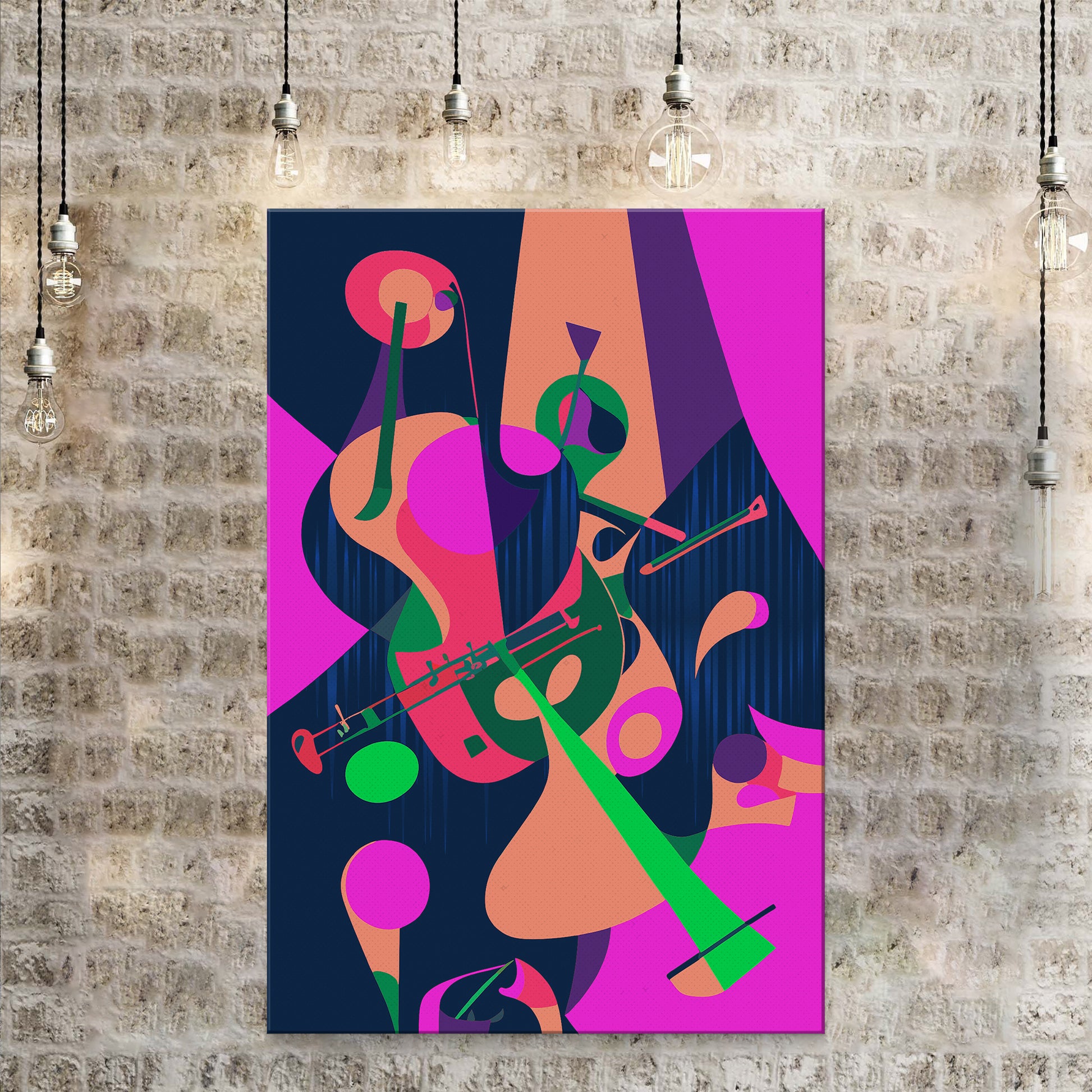 Music Genres Jazz Abstract Canvas Wall Art Style 2 - Imaged by Tailored Canvases