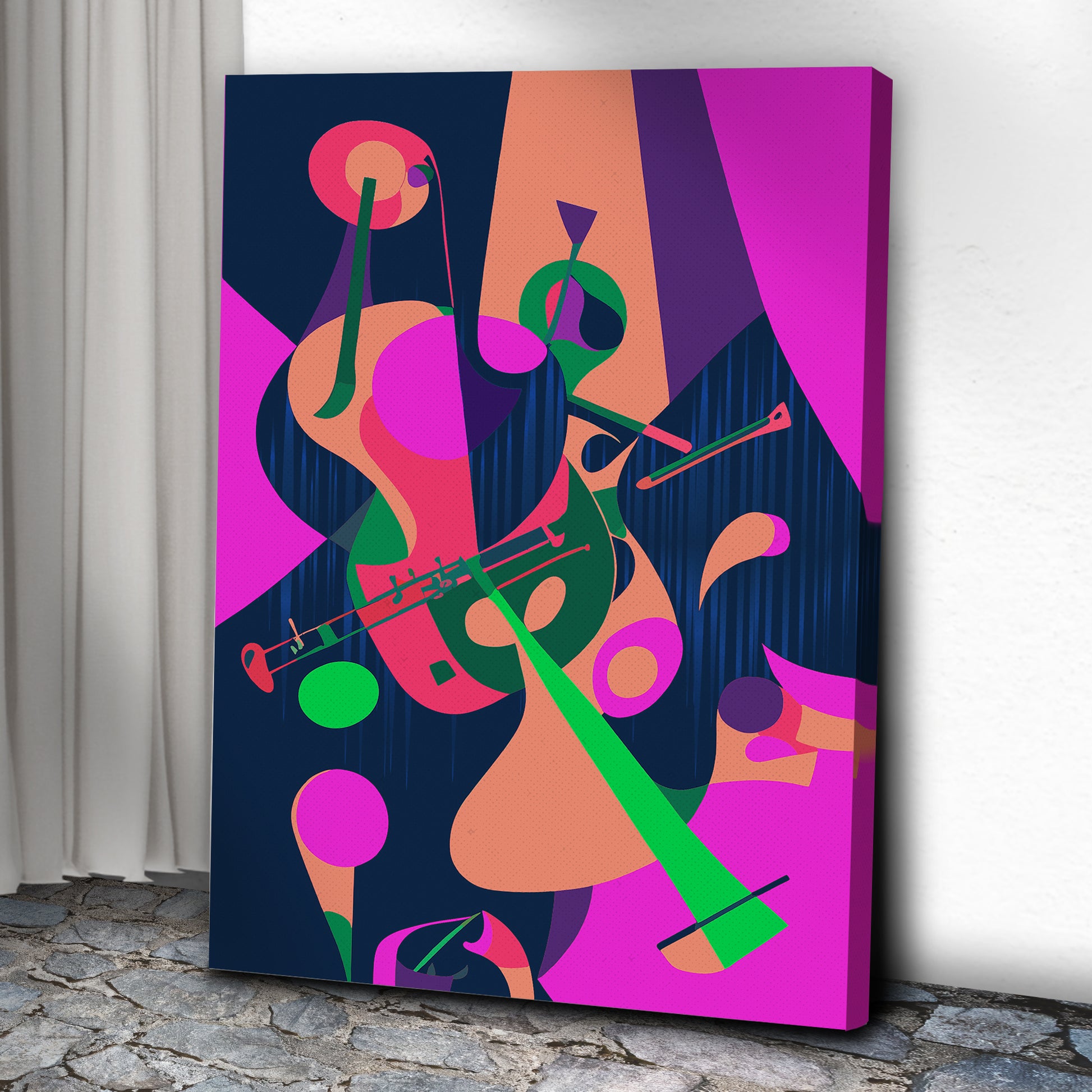 Music Genres Jazz Abstract Canvas Wall Art - Imaged by Tailored Canvases