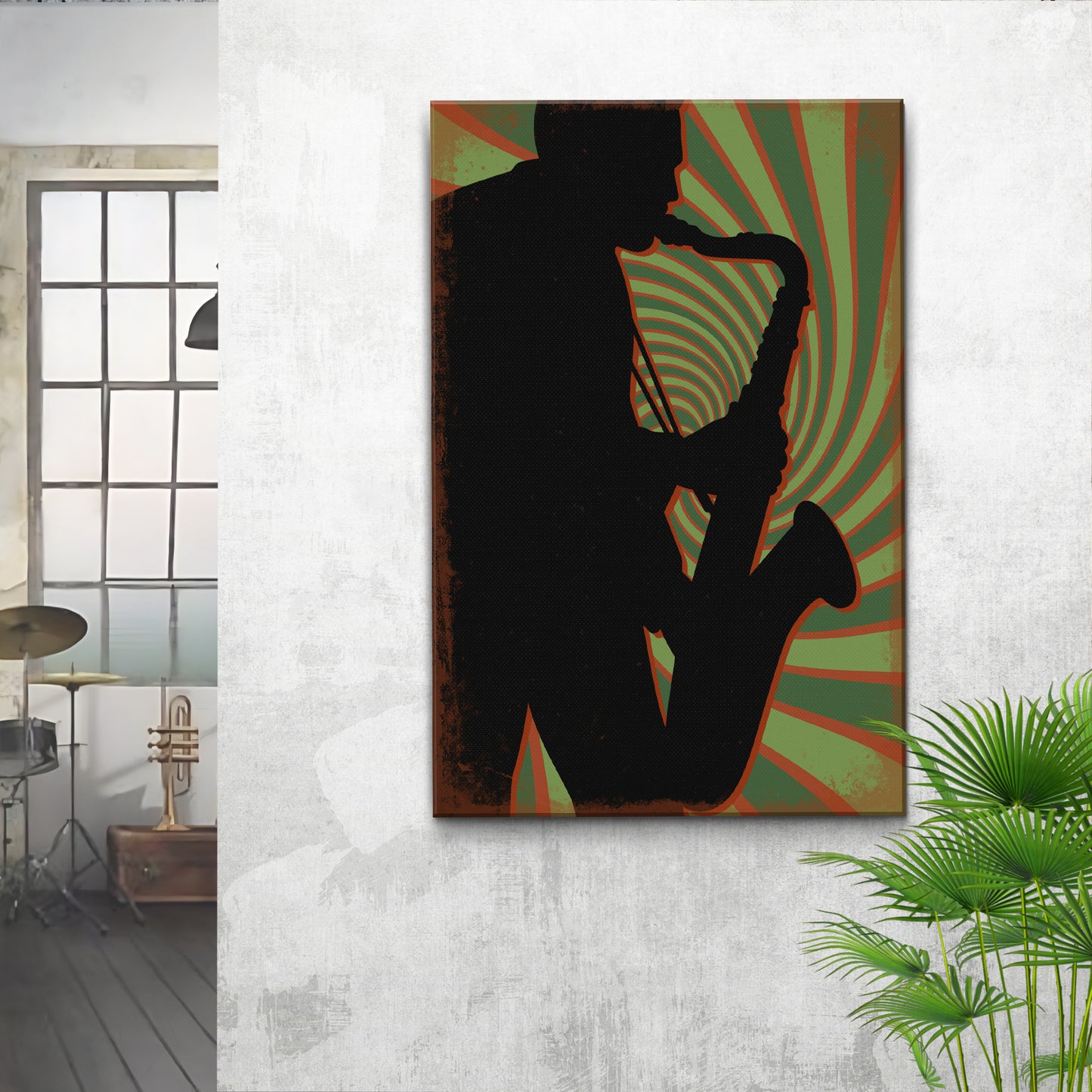 Music Genres Jazz Retro Canvas Wall Art Style 1 - Image by Tailored Canvases