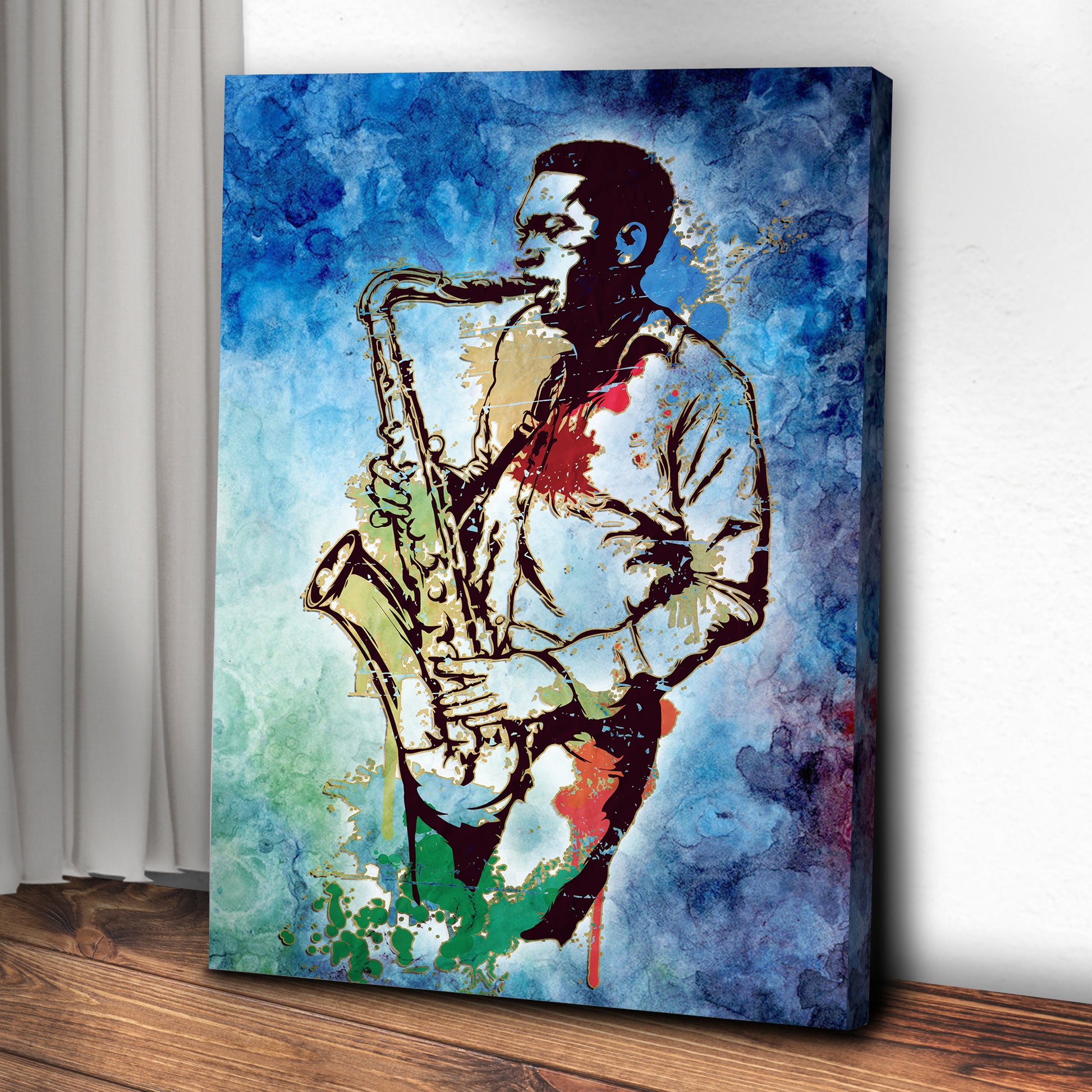 Music Genres Jazz Watercolor Canvas Wall Art Style 2 - Image by Tailored Canvases