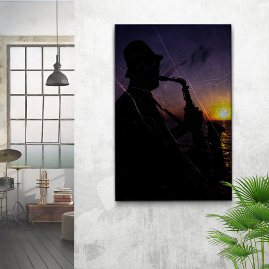 Music Genres Jazz Grunge Canvas Wall Art - Image by Tailored Canvases