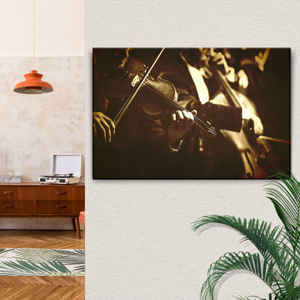 Music Genres Classical Music Sepia Canvas Wall Art  - Image by Tailored Canvases