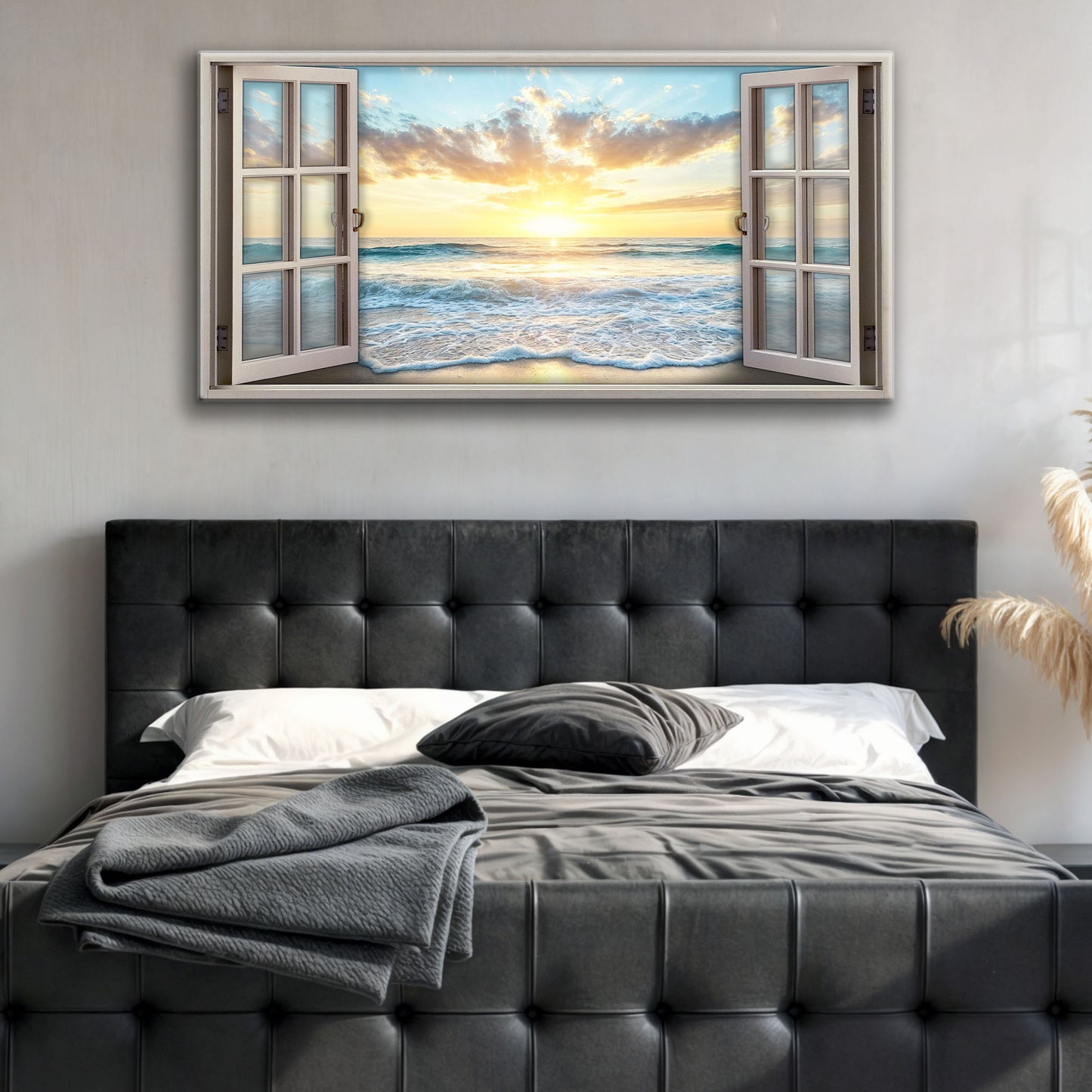 Sunrise Beach Window Scenery Wall Art