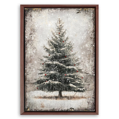 Save 33% When You Add A Frame To Your 36x24 Vintage Pine Tree Christmas Wall Art III Canvas Now