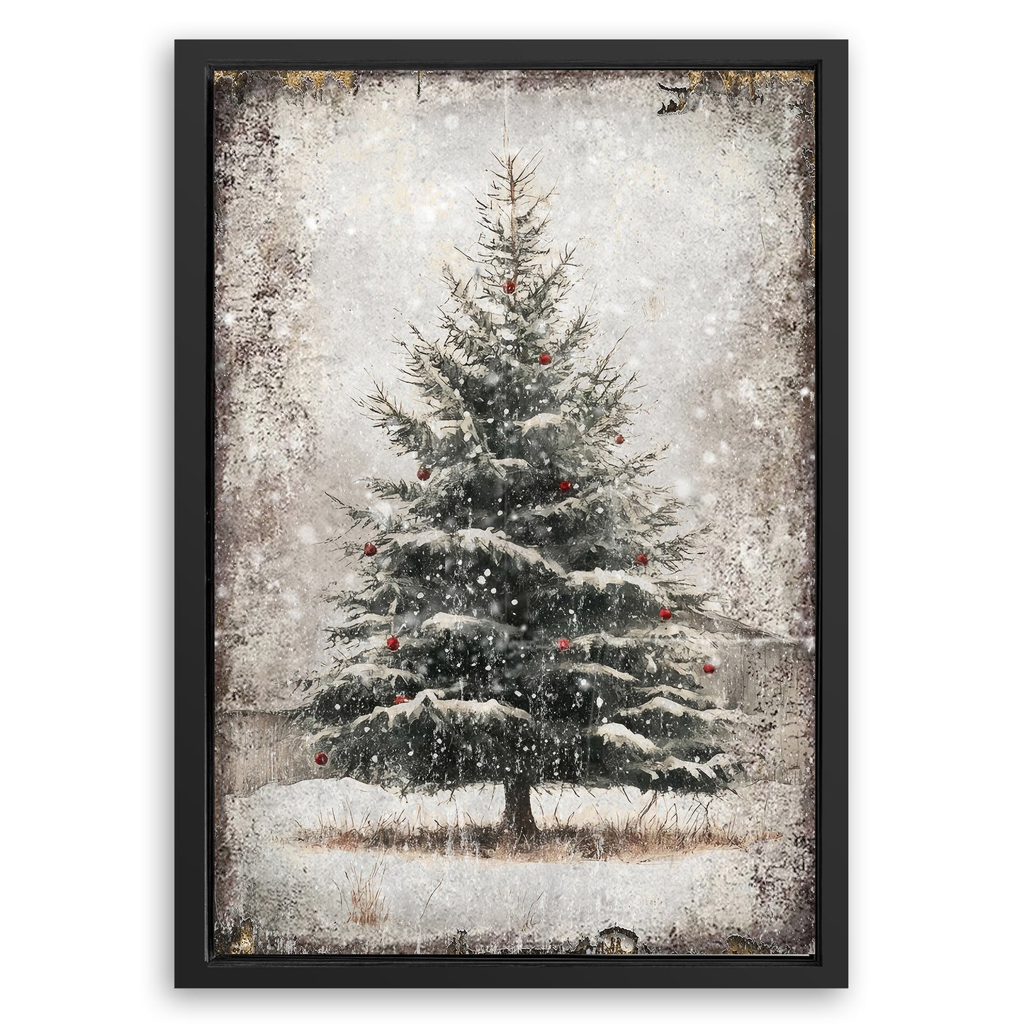 Save 33% When You Add A Frame To Your 18x12 Vintage Pine Tree Christmas Wall Art III Canvas Now